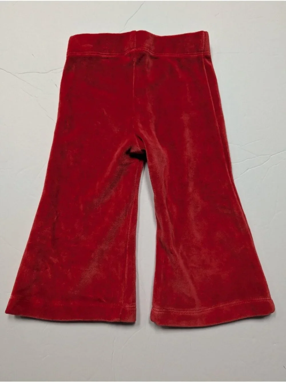 Kate Quinn Organic Cotton Velour Cardinal Red Peter Pan Top Flare Pant Set 12-18